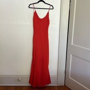 Spaghetti strap orange gown. NWT